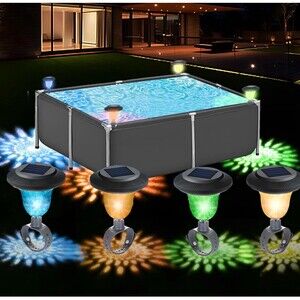 4 Pack Solar Pool Lights for Framed above Ground Pools, Waterproof Swimming Pool